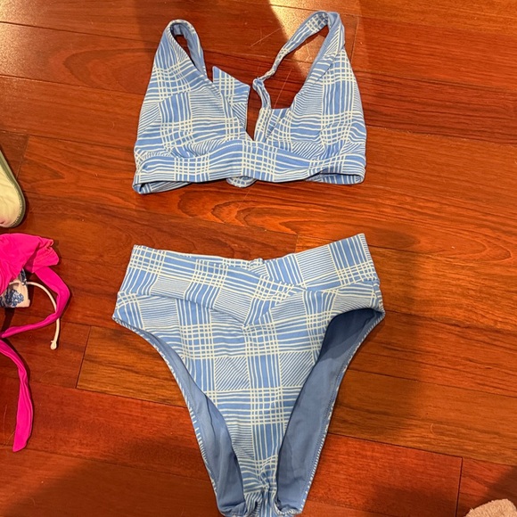 aerie Other - Aerie Blue High-Waisted Bikini Bottom